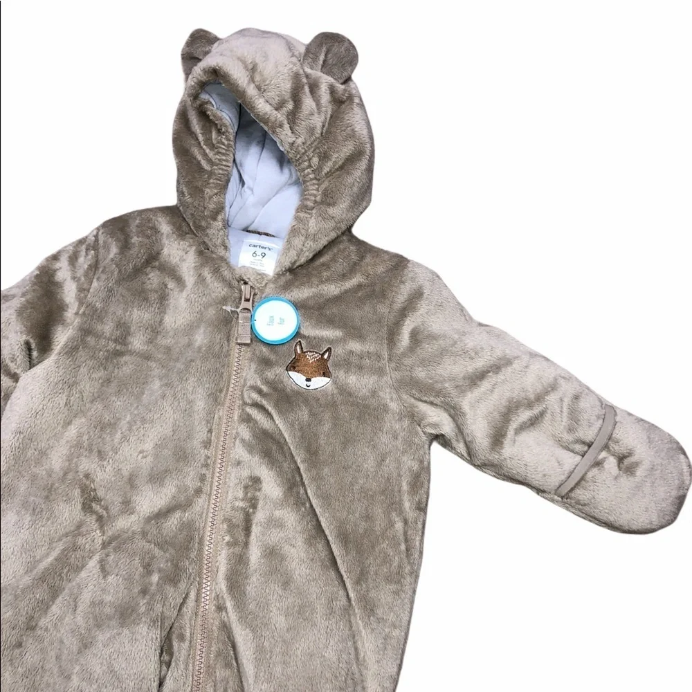 Carter’s 6-9 Months warm fox fleece pajama onesie